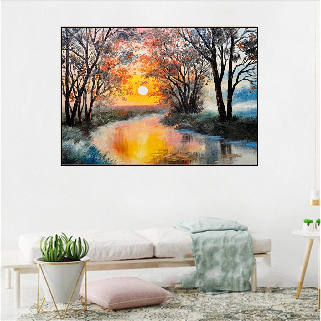 Lake under the sun | Full Round Diamond Painting Kits