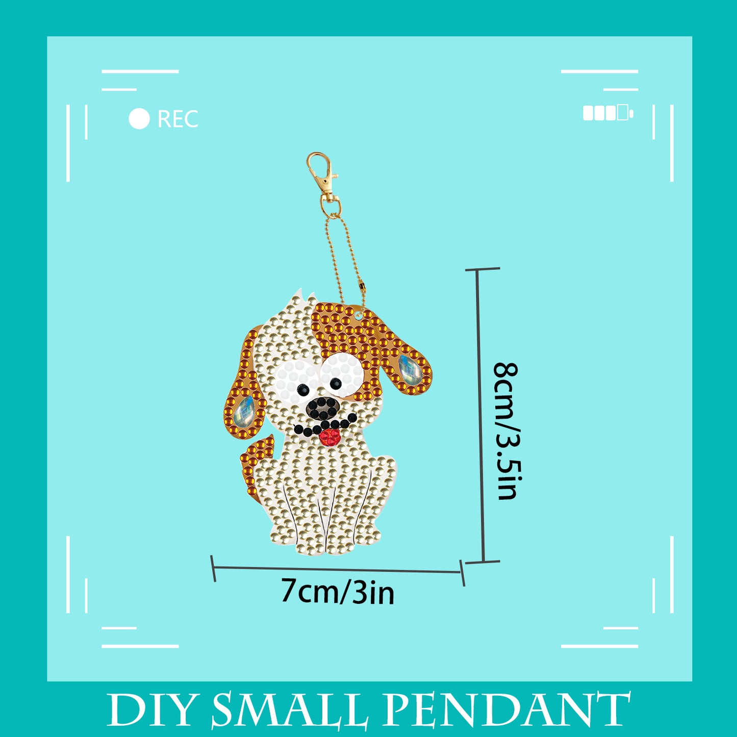 DIY keychain | Dog | Double-sided | Five Piece Set