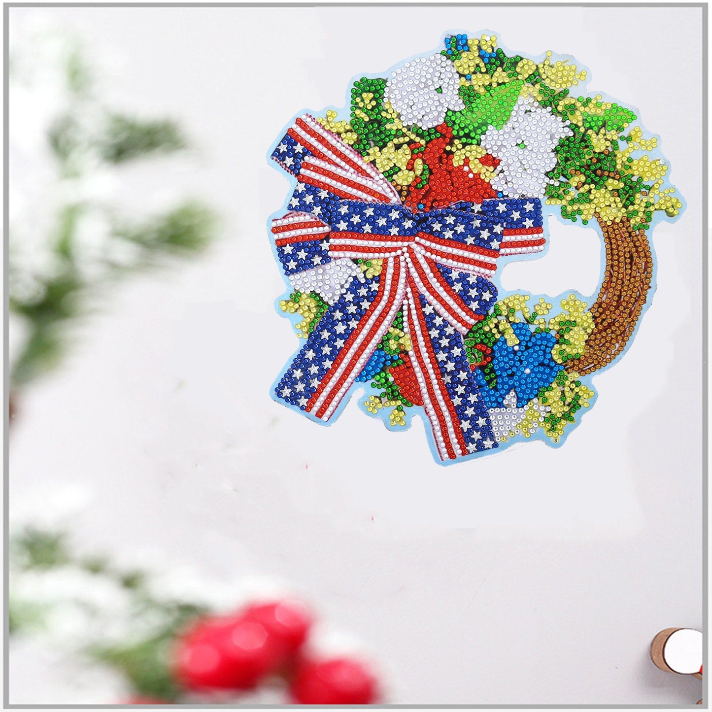 DIY Diamond Painting Wreath - Independence Day