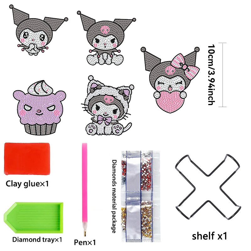 5 pcs set DIY Special Shaped Diamond Painting Coaster | Cartoon (no holder)