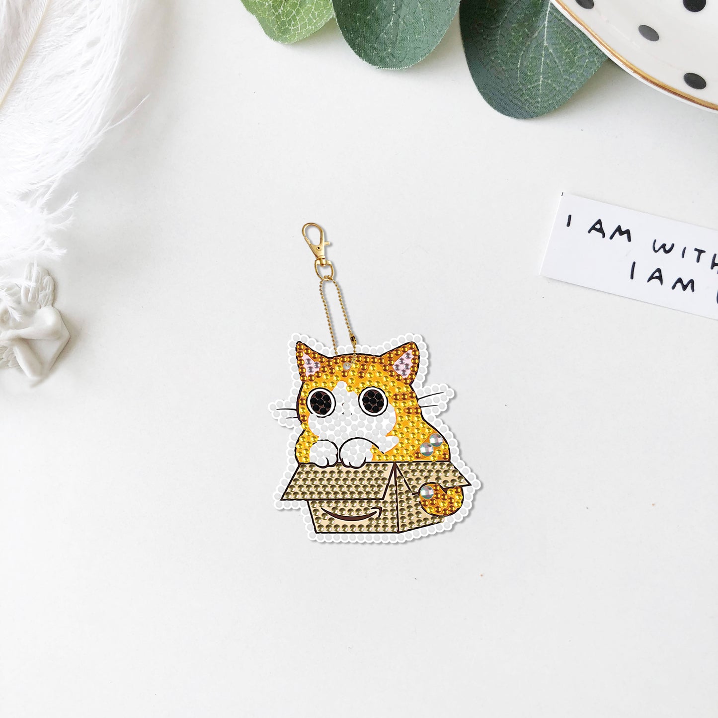 DIY keychain | Cat | Double-sided | Five Piece Set