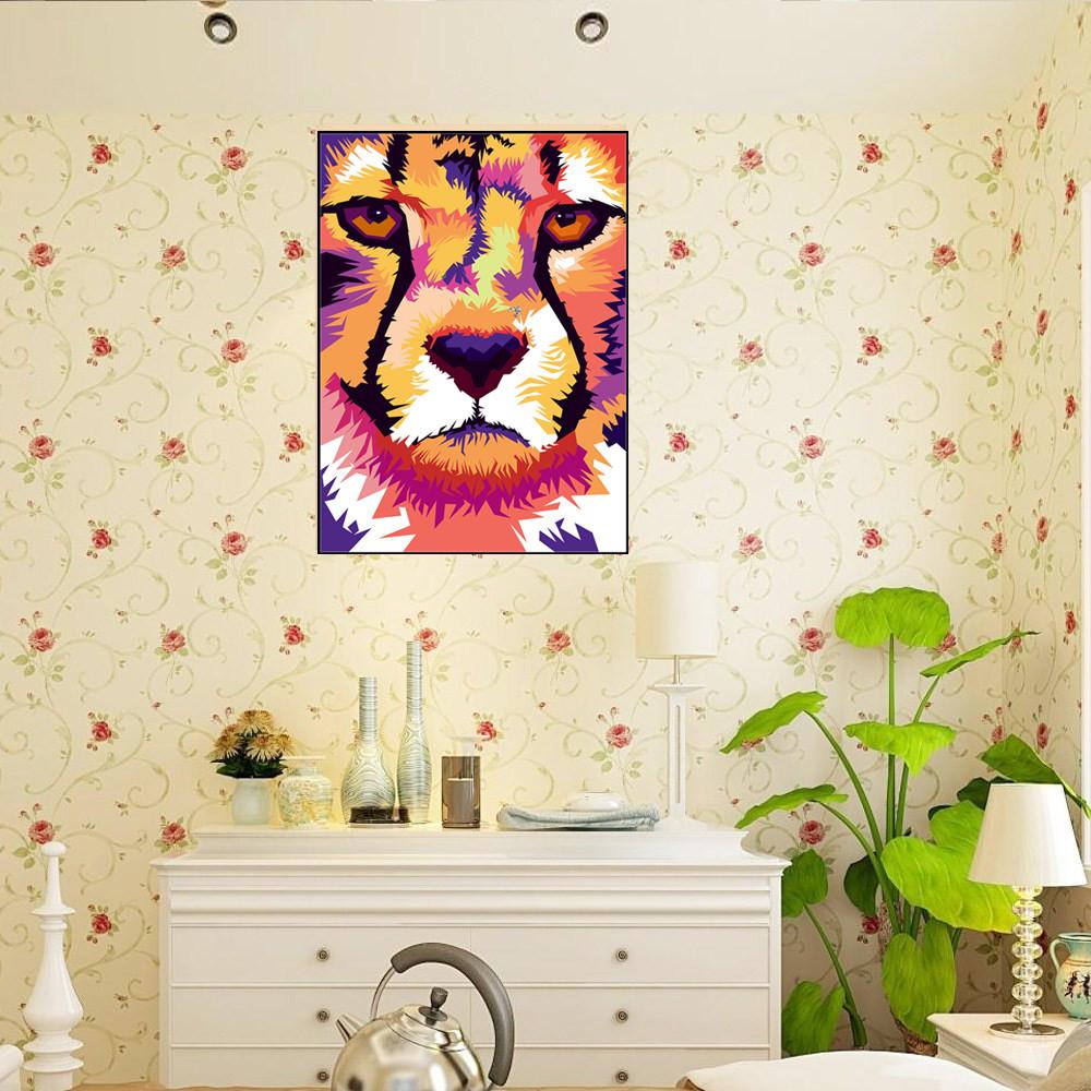 lion | Kits complets de peinture au diamant rond 