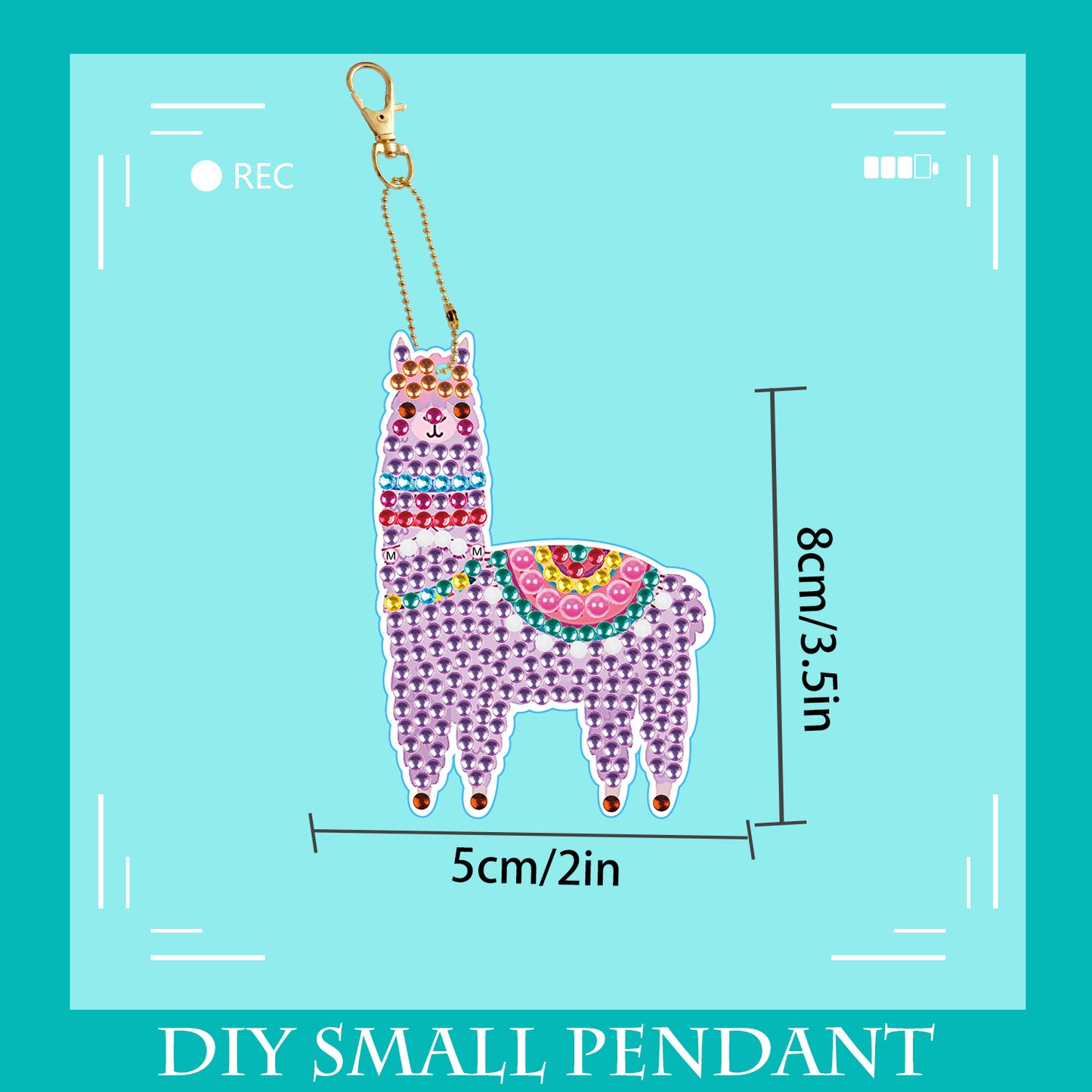 DIY keychain | Alpaca | Double-sided | Five Piece Set