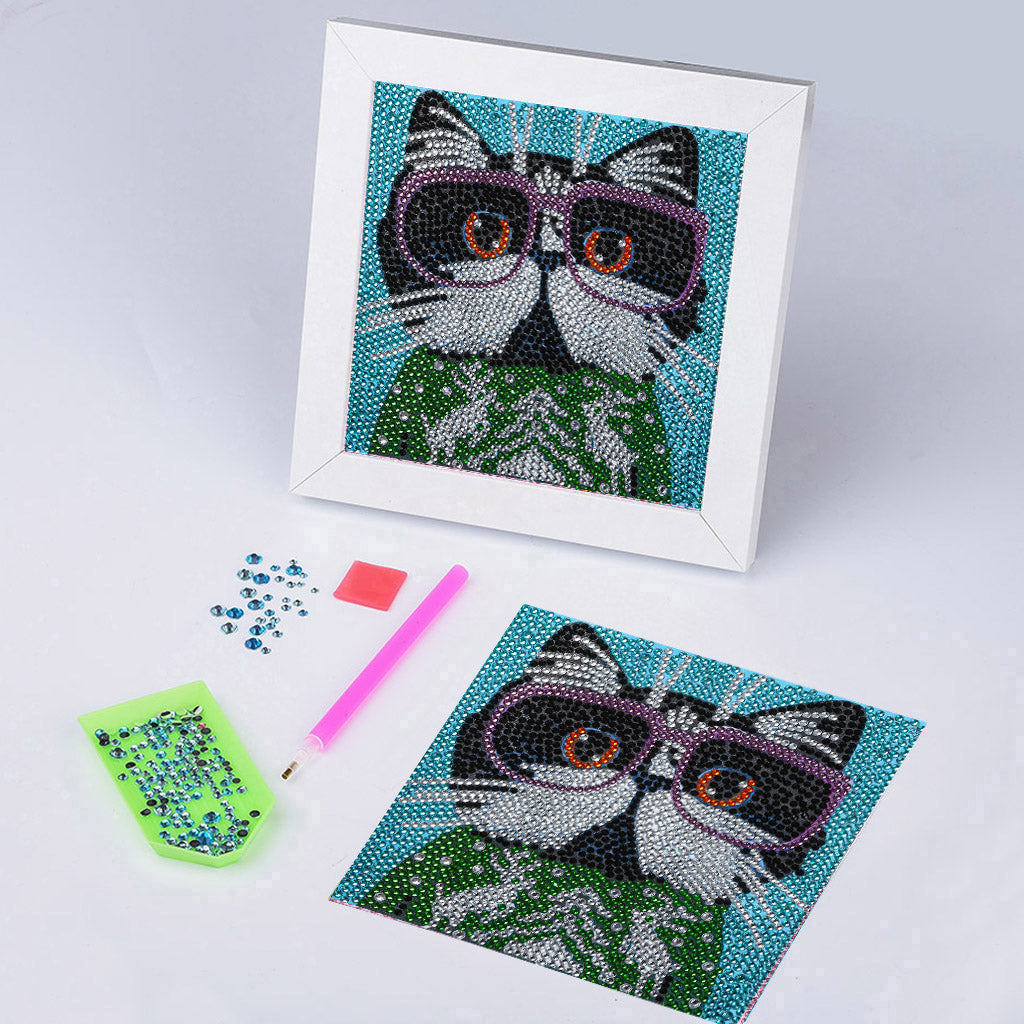 Children's Series-| Cat | Crystal Rhinestone Full Diamond Painted-(Frameless)