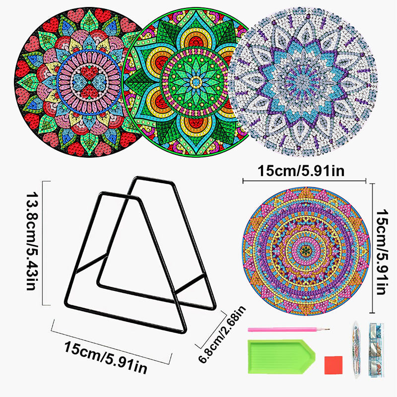 4PCS Diamond Painting Placemats Dish Mats | Mandala