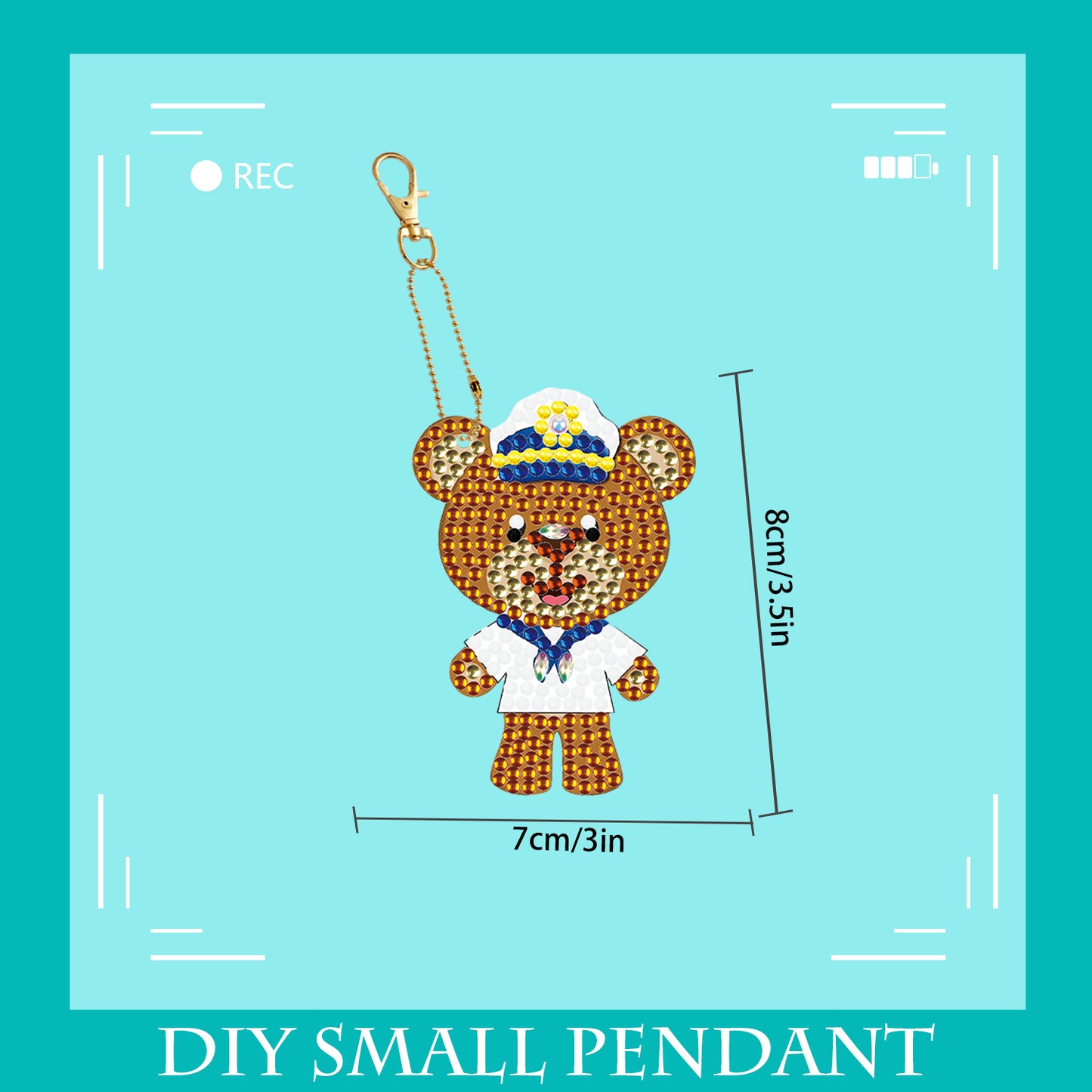 DIY keychain | Bear | Double-sided | Five Piece Set