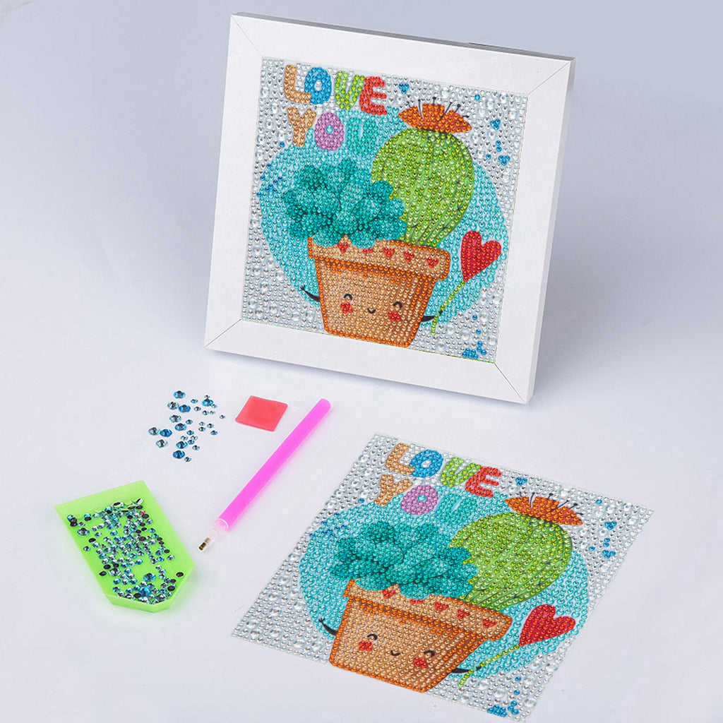Cactus | Kits de peinture diamant strass cristal pour enfants