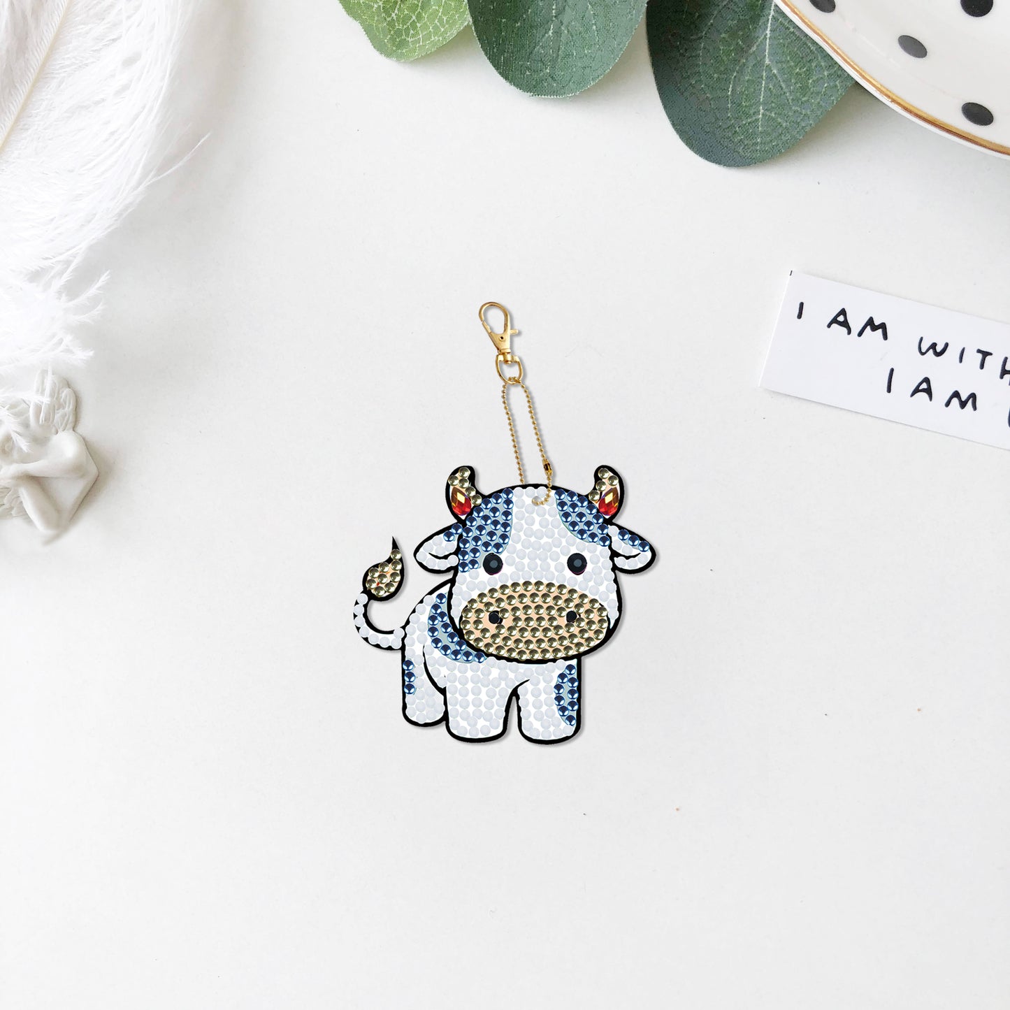 DIY keychain | Cow | Double-sided | Five Piece Set