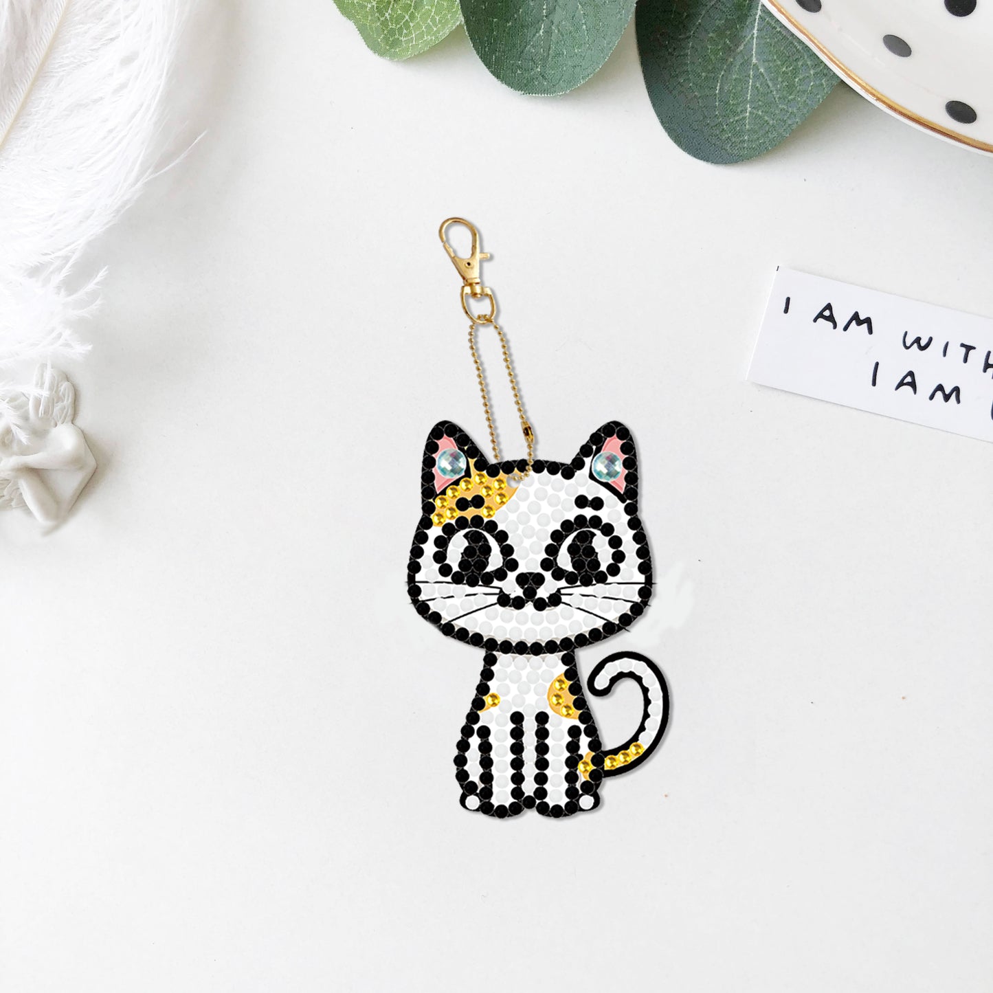 DIY keychain | Cat | Double-sided | Five Piece Set