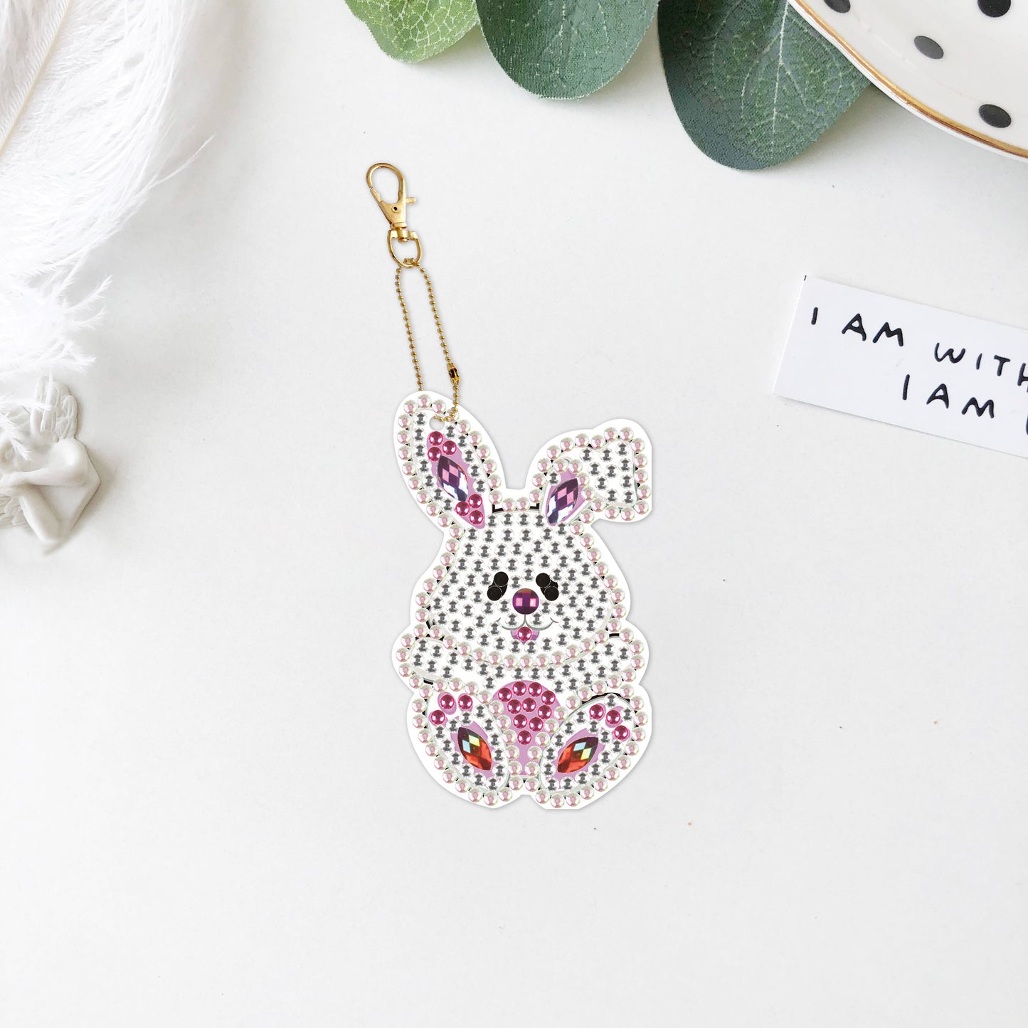 DIY keychain | Rabbit | Double-sided | Five Piece Set