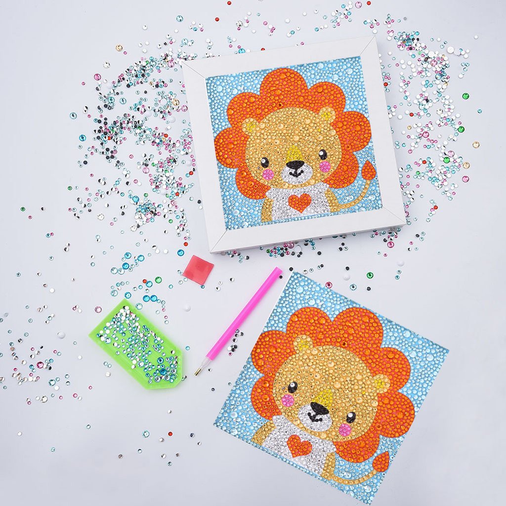 Série pour enfants-| Petit lion | Kits de peinture diamant strass cristal