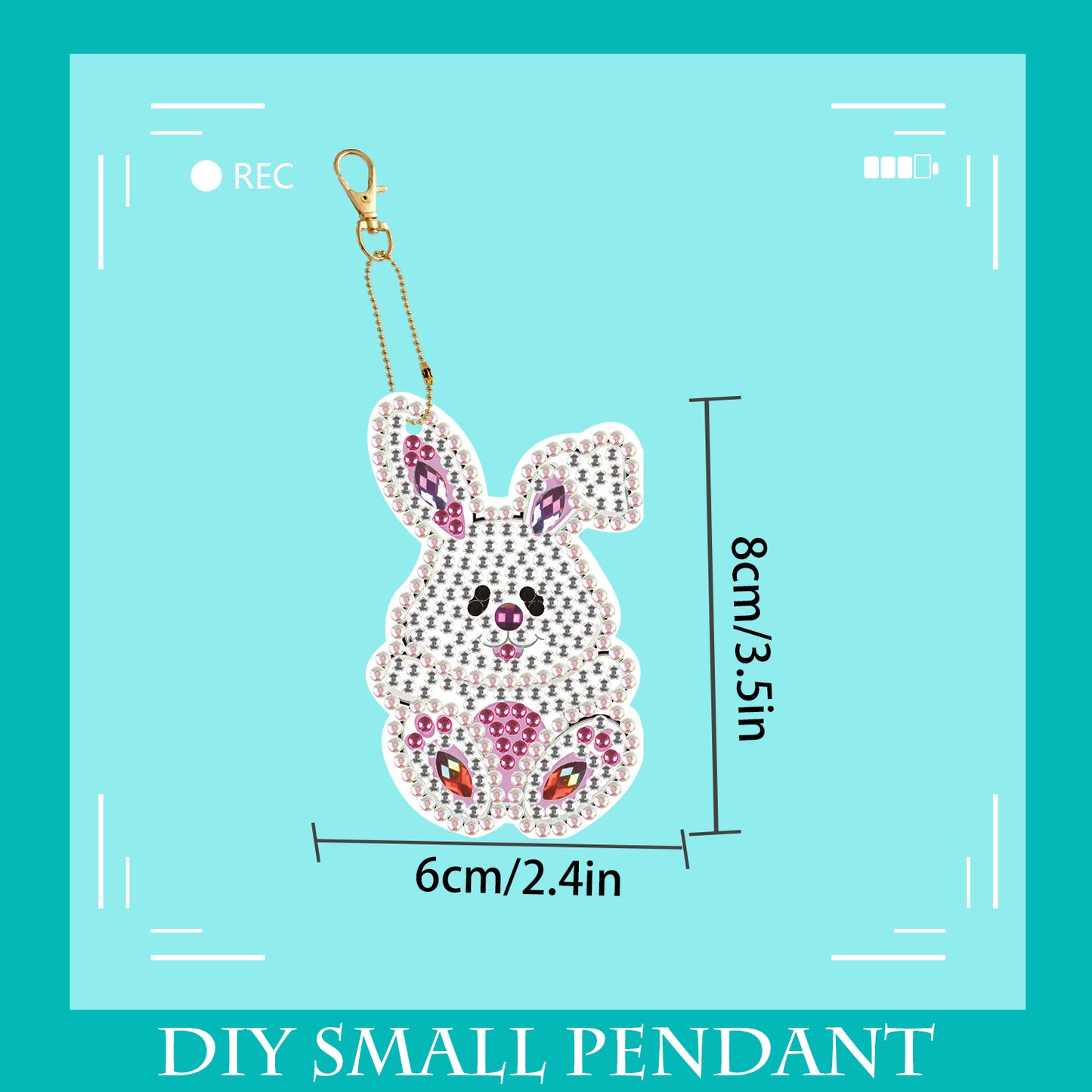 DIY keychain | Rabbit | Double-sided | Five Piece Set