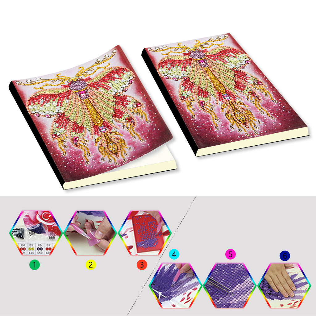 A5 5D Notebook DIY Part Special Shape Rhinestone Diary Book | Butterfly