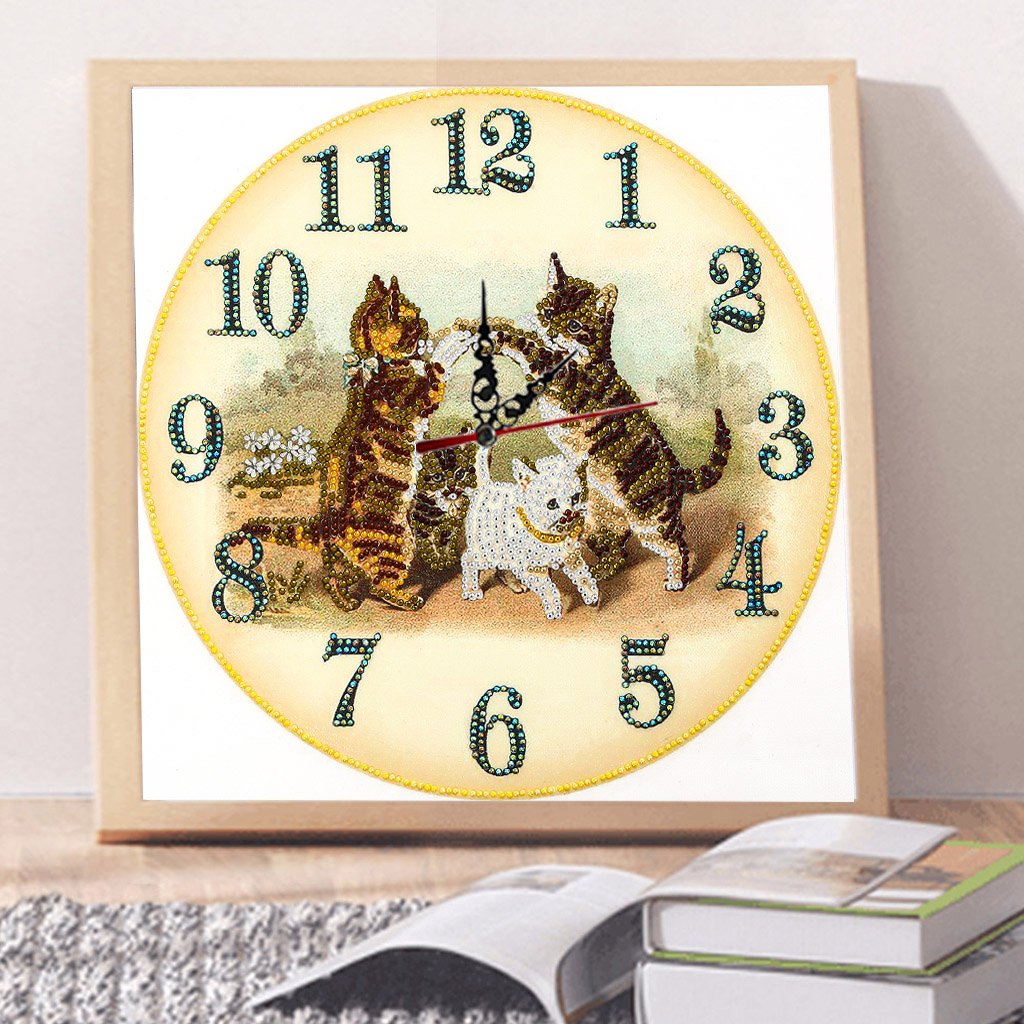 Cat Clock | Special Shaped Diamond Painting Kits