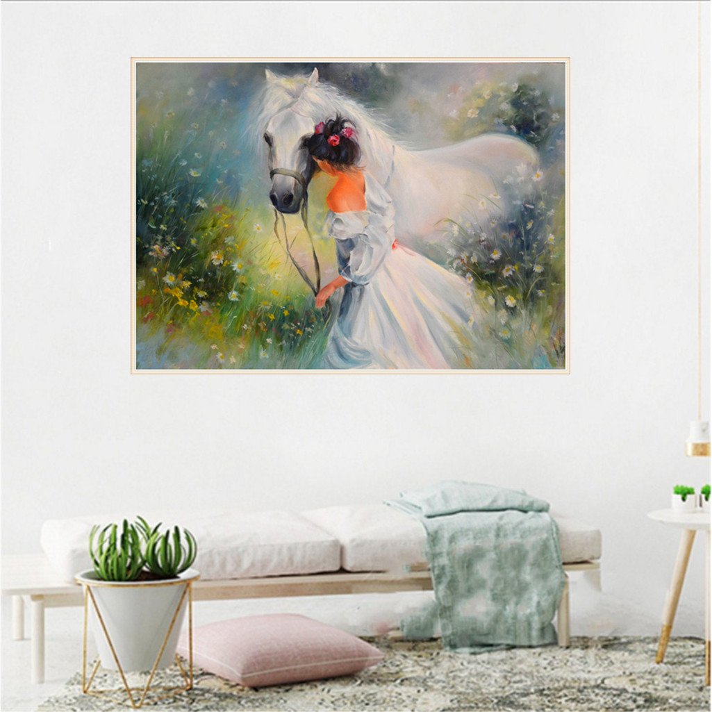Girl and horse | Full Round Diamond Painting Kits
