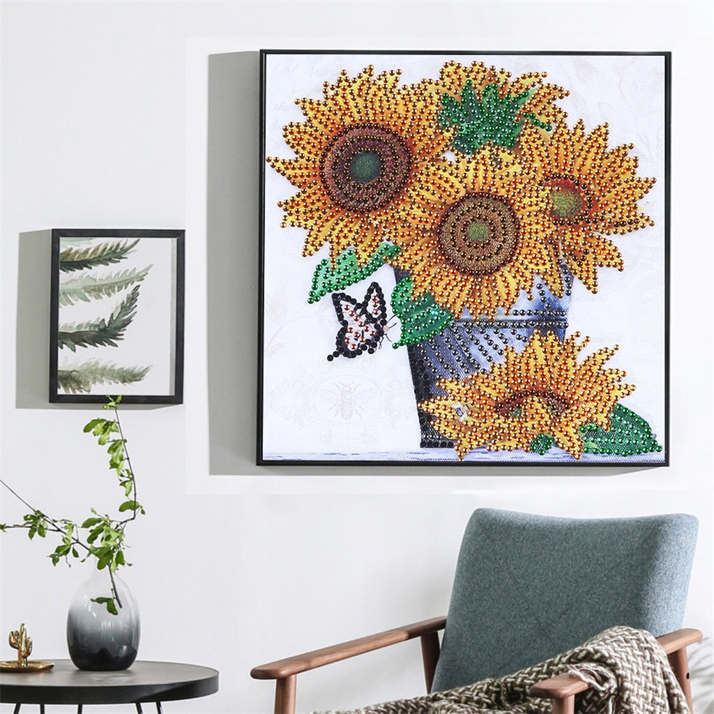 Sunflower  | Crystal Rhinestone  | Full Round Diamond Painting Kits