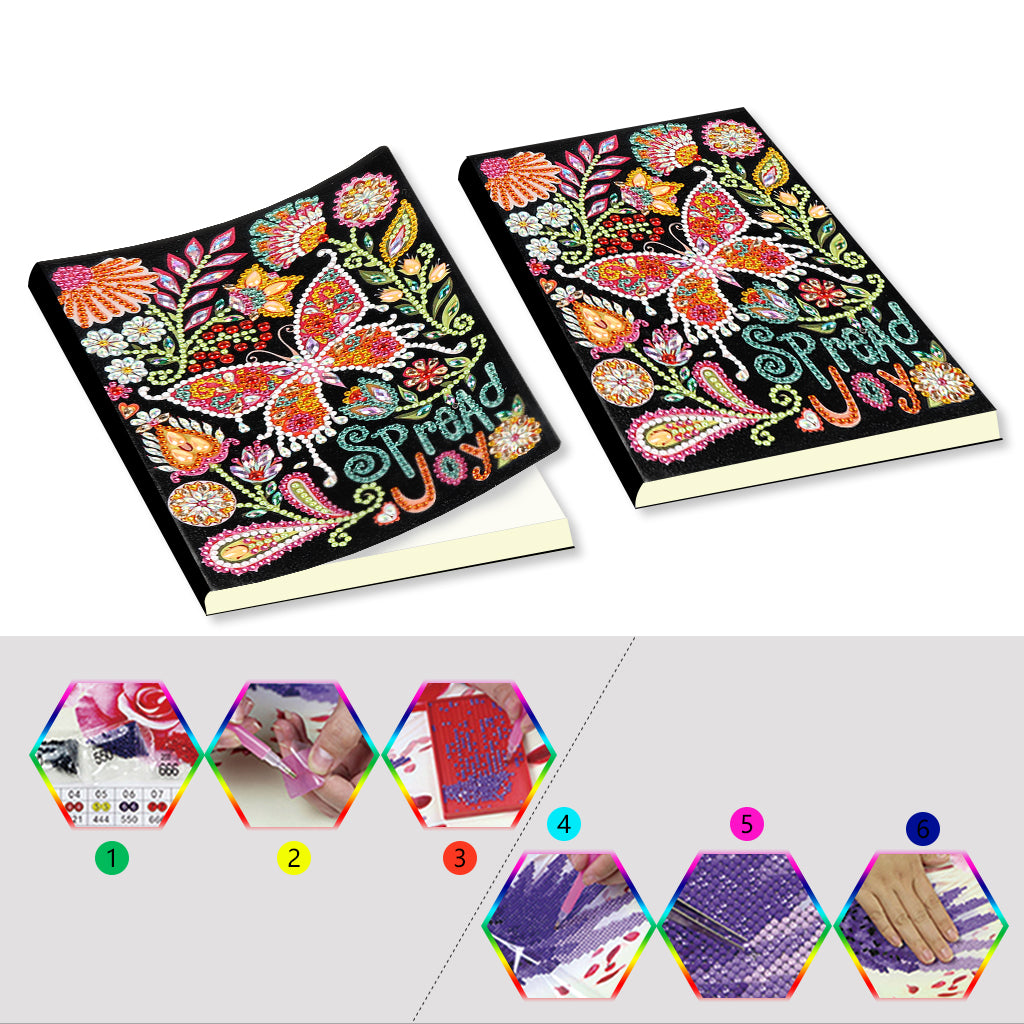 A5 5D Notebook DIY Part Special Shape Rhinestone Diary Book | Butterfly