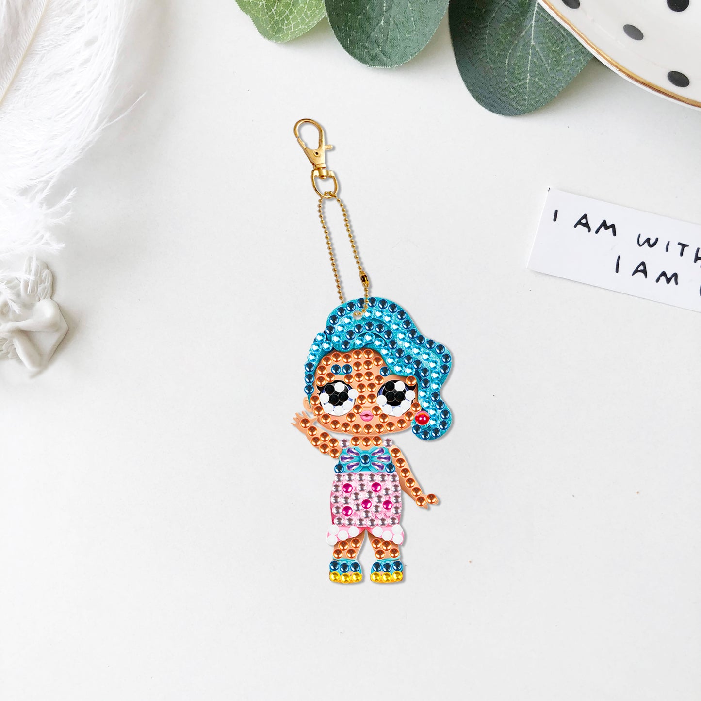 DIY keychain | Girl | Double-sided | Five Piece Set