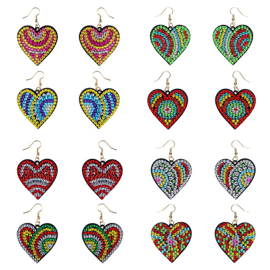 DIY Diamond Painting Earrings Handmade heart