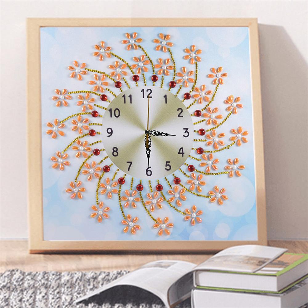 flower clock | Crystal Rhinestone  | Full Round Diamond Painting Kits