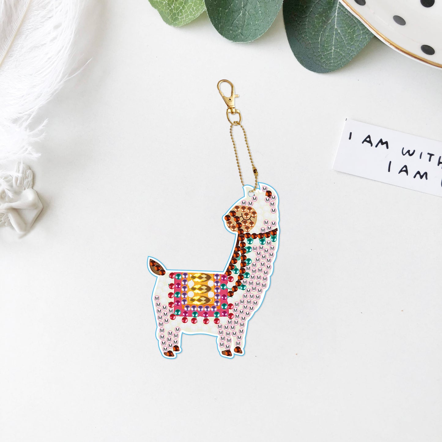 DIY keychain | Alpaca | Double-sided | Five Piece Set