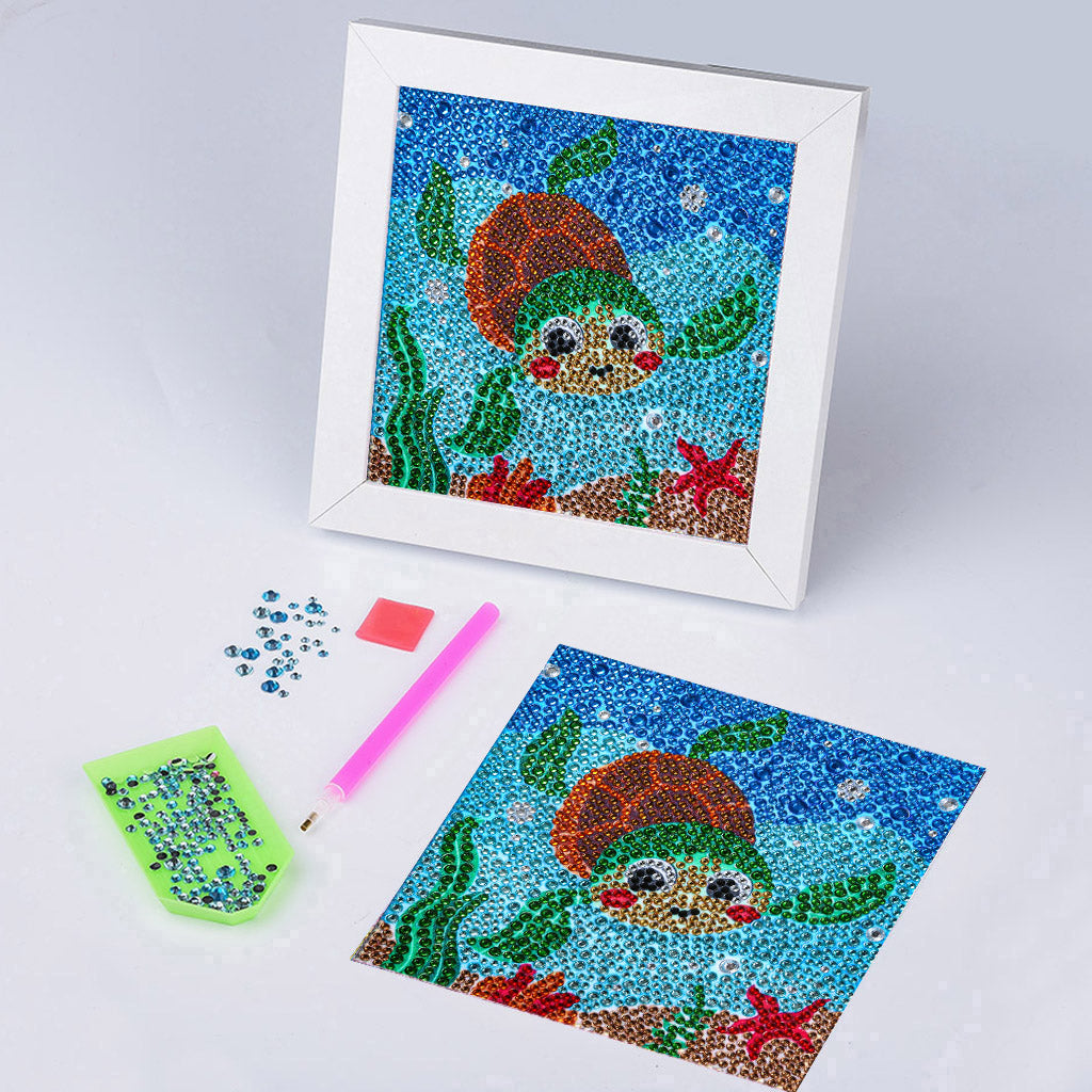 Children's Series-| Sea turtle | Crystal Rhinestone Full Diamond Painted-(Frameless)