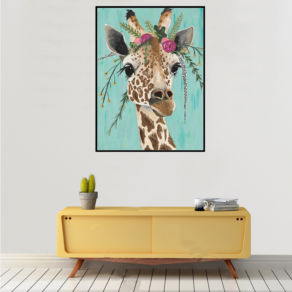 Girafe | Kits complets de peinture au diamant rond 