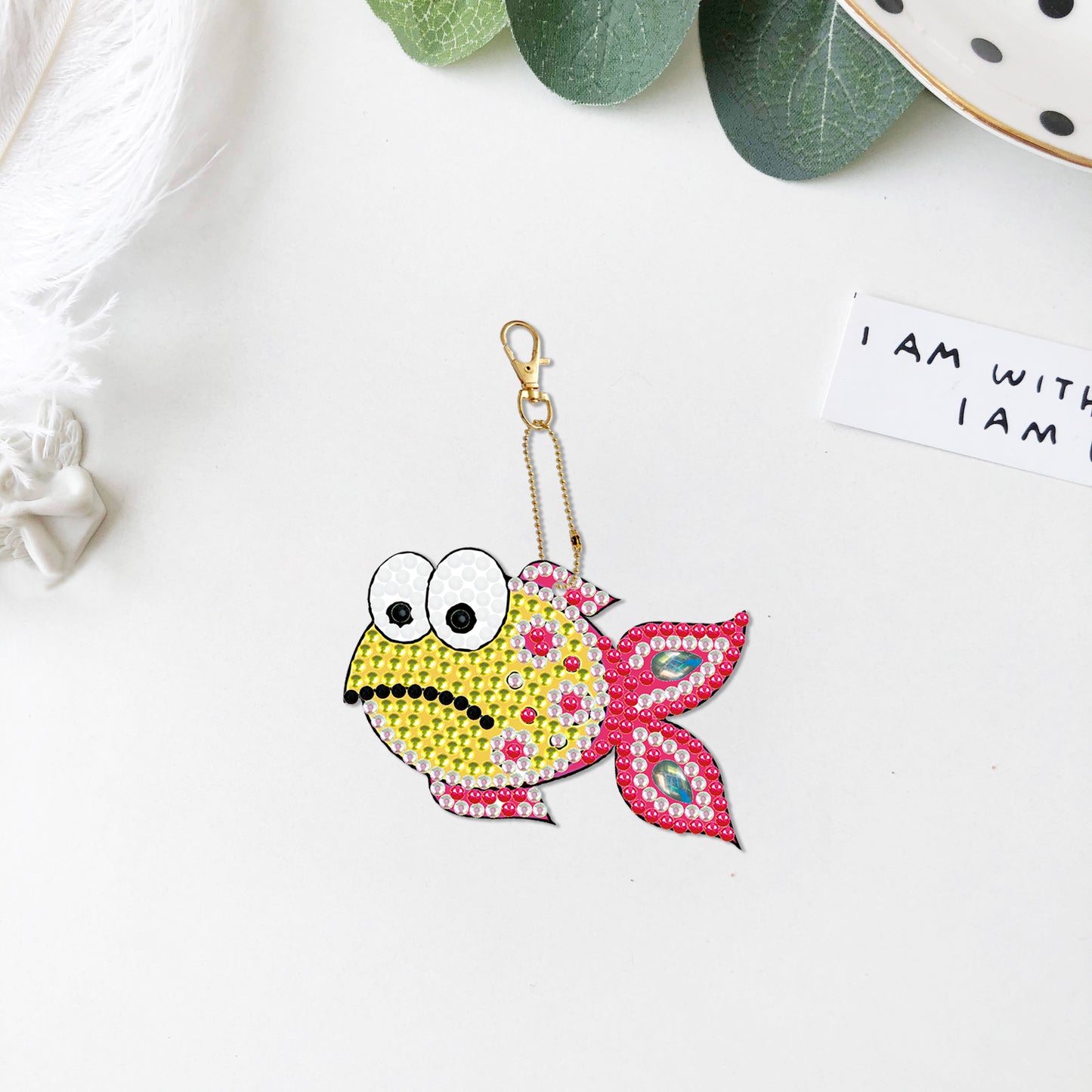 DIY keychain | Fish Seahorse Crab | Double-sided | Five Piece Set