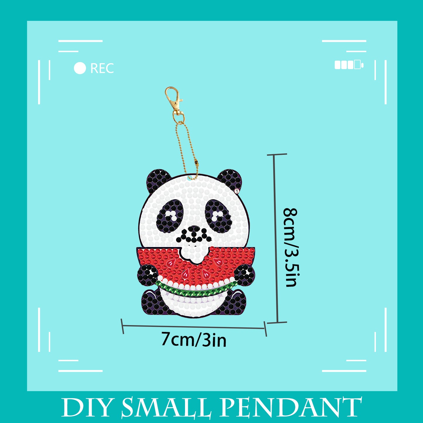 DIY keychain | Panda | Double-sided | Five Piece Set