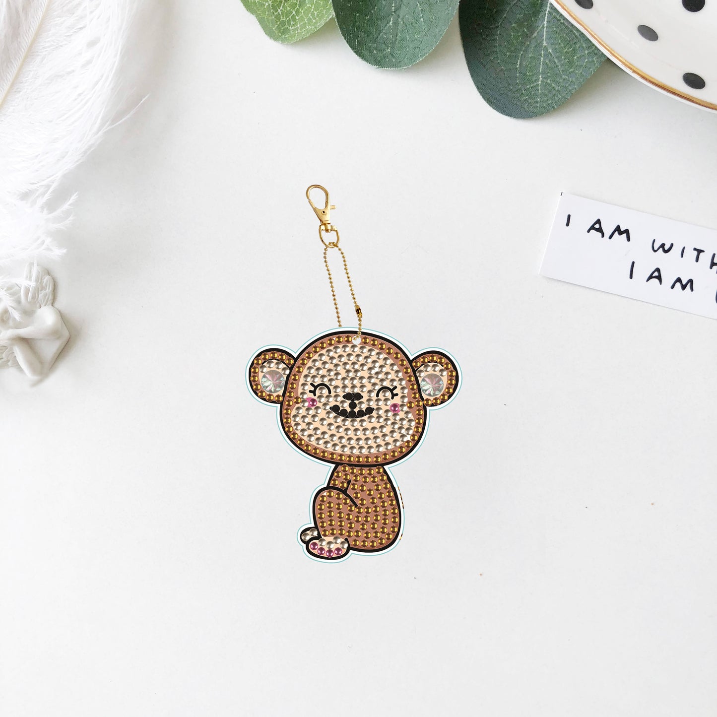 DIY keychain | Monkey | Double-sided | Five Piece Set