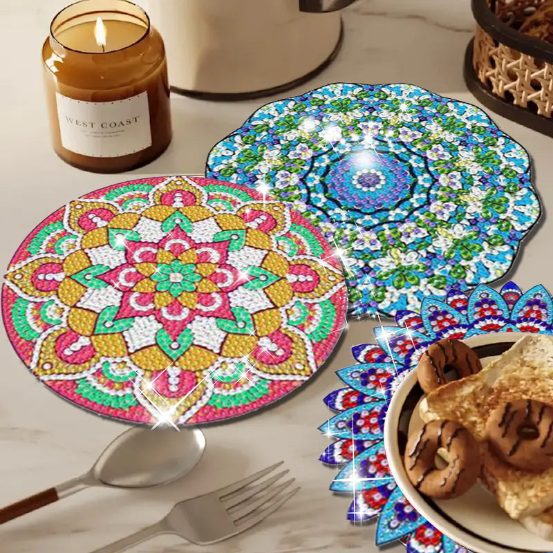 4PCS Diamond Painting Placemats Dish Mats | Mandala