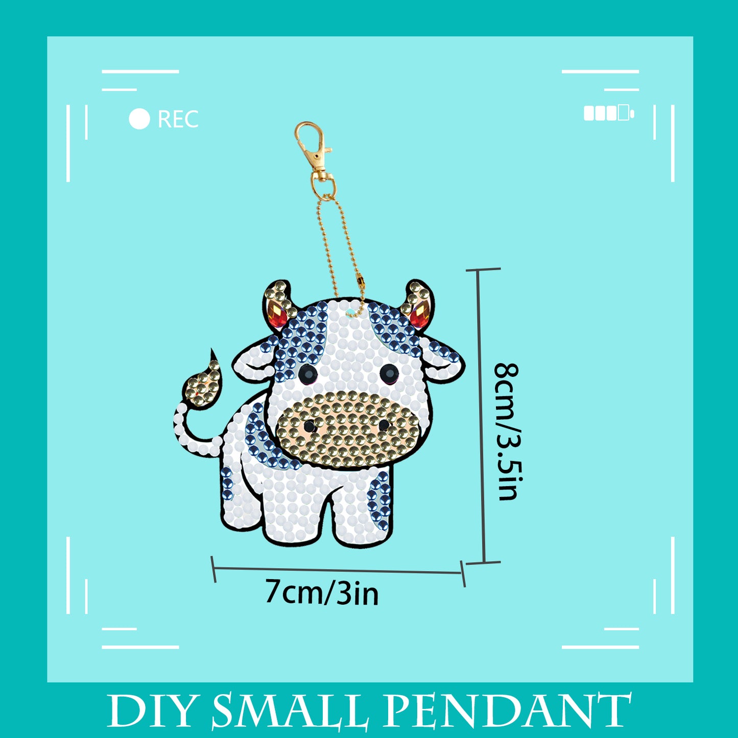 DIY keychain | Cow | Double-sided | Five Piece Set