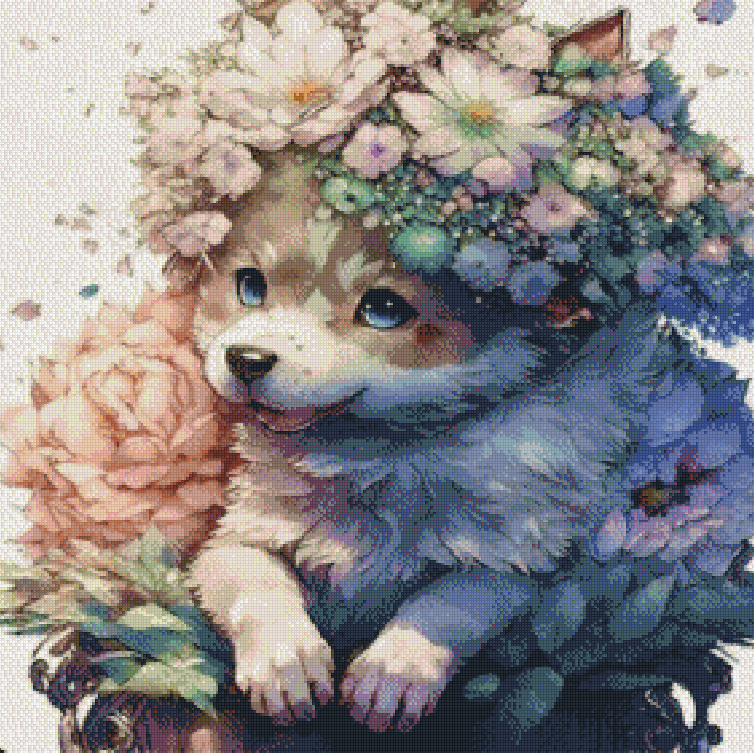 Full Round/Square Diamond Painting Kits | Flower and Dog Collection