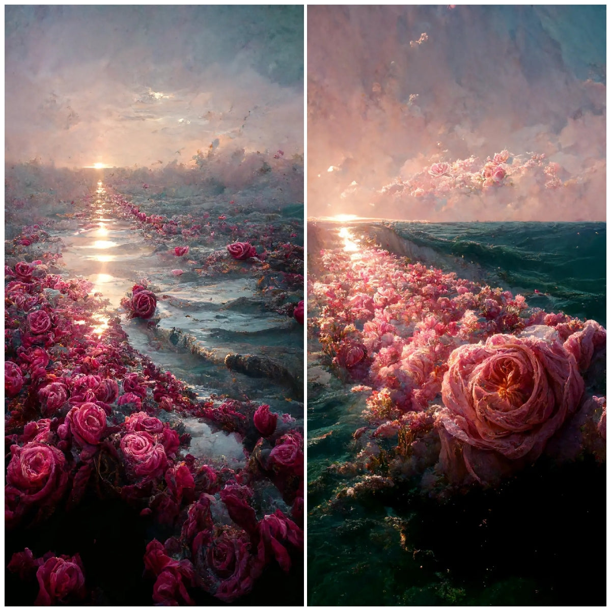 Landschaft Rose | Vollständige Runde/Quadratische Diamond Painting Kits | 40x70cm | 50x80cm