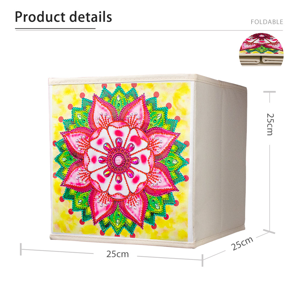 Bricolage spécial en forme de diamant peinture Mandala fleur tissu maison boîte de rangement