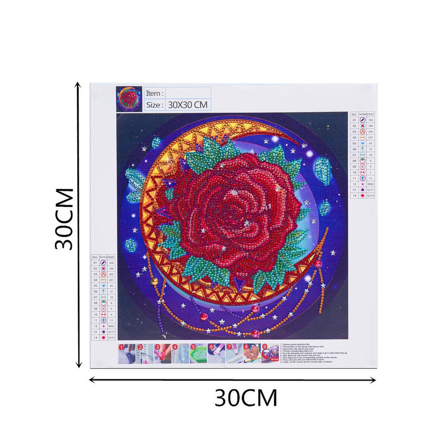 Special-shaped drill | Rose | 30x30CM