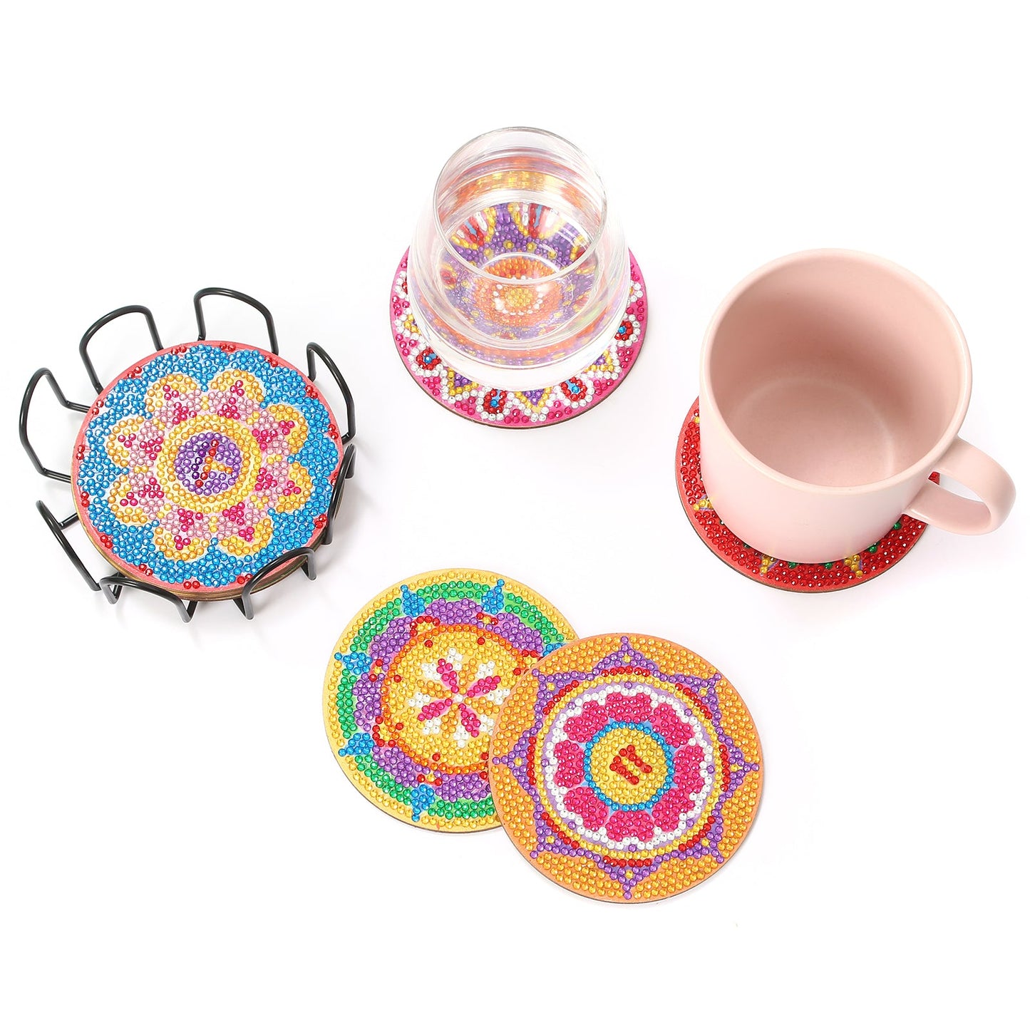 7 pcs set DIY Special Shaped Diamond Painting Coaster | Mandala