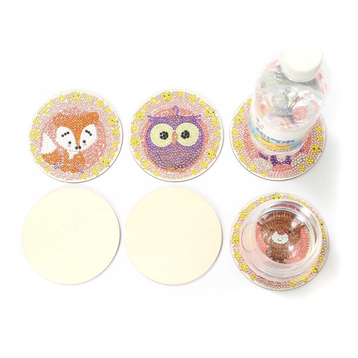 6 pcs set DIY Special Shaped Diamond Painting Coaster | Animals