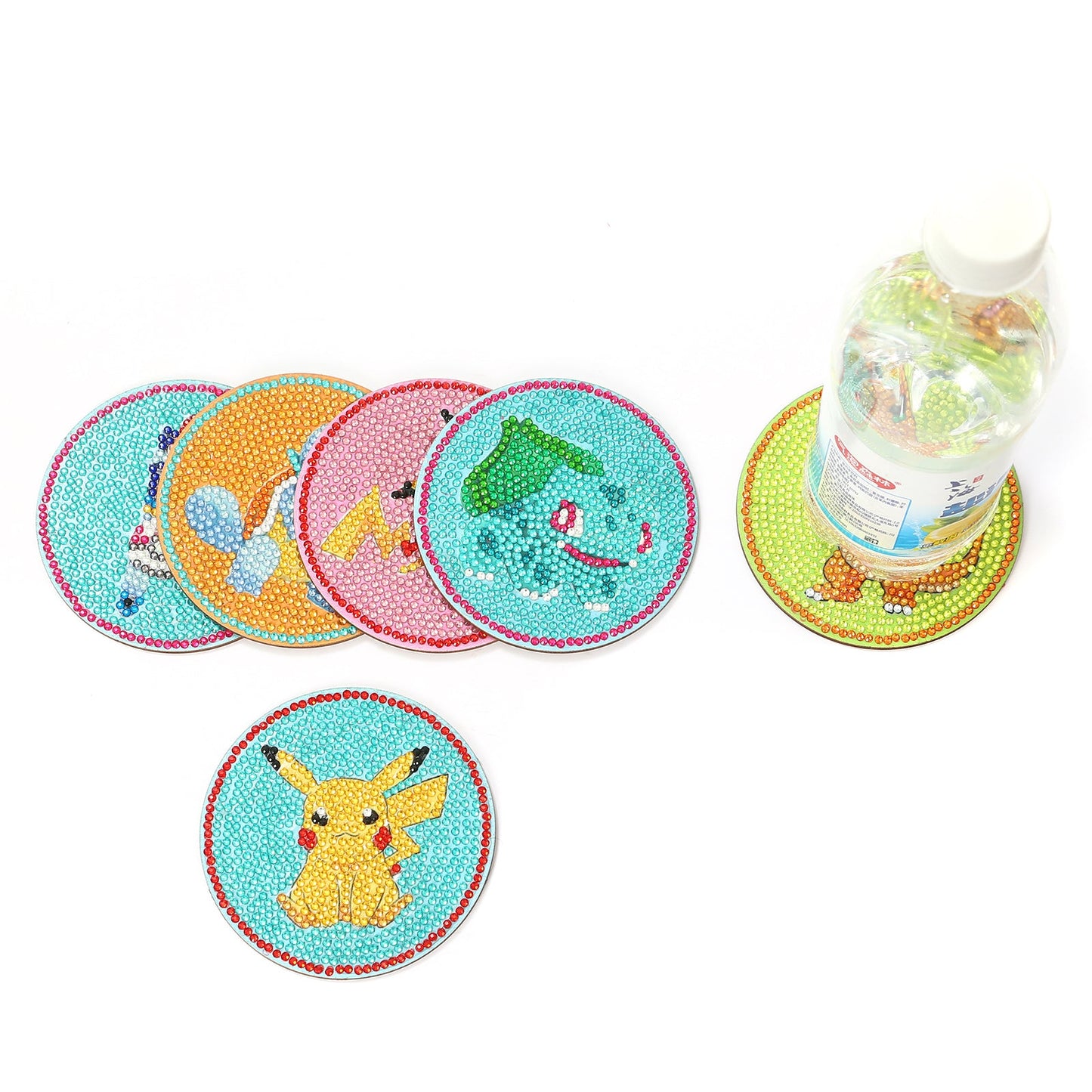6 pcs set DIY Special Shaped Diamond Painting Coaster | Pokémon