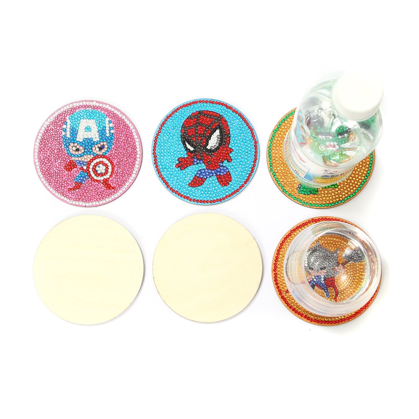 6 pcs set DIY Special Shaped Diamond Painting Coaster | The Avengers