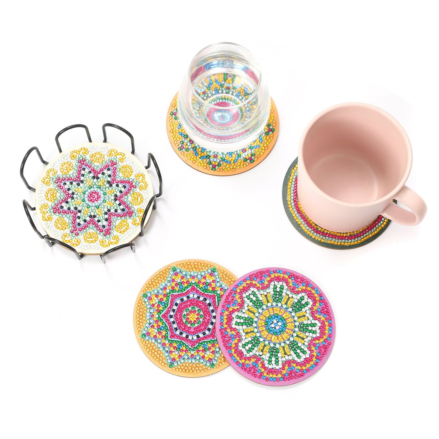 6 pcs set DIY Special Shaped Diamond Painting Coaster | Mandala