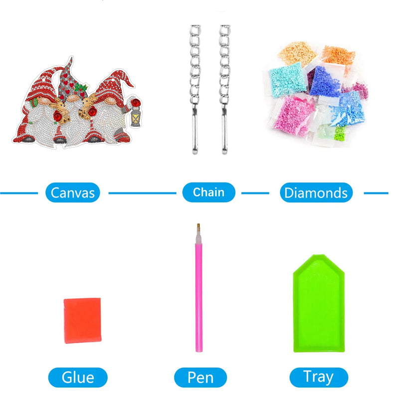 DIY crystal diamond wall mount kit for doors and windows tags - Gnome