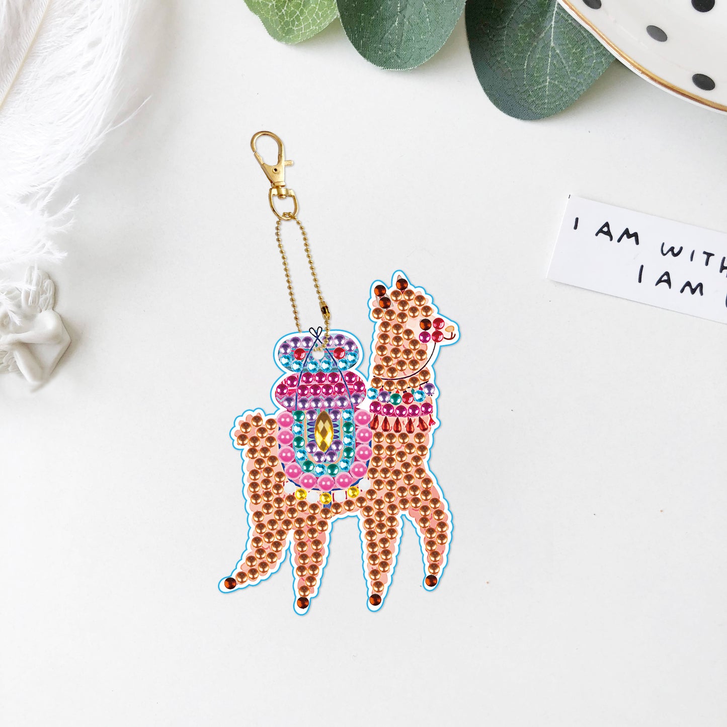 DIY keychain | Alpaca | Double-sided | Five Piece Set