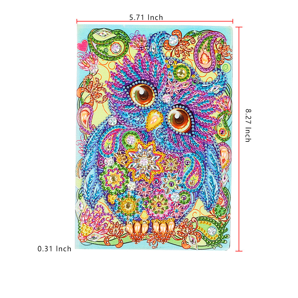 A5 5D Notebook DIY Part Special Shape Rhinestone Diary Book | Owl