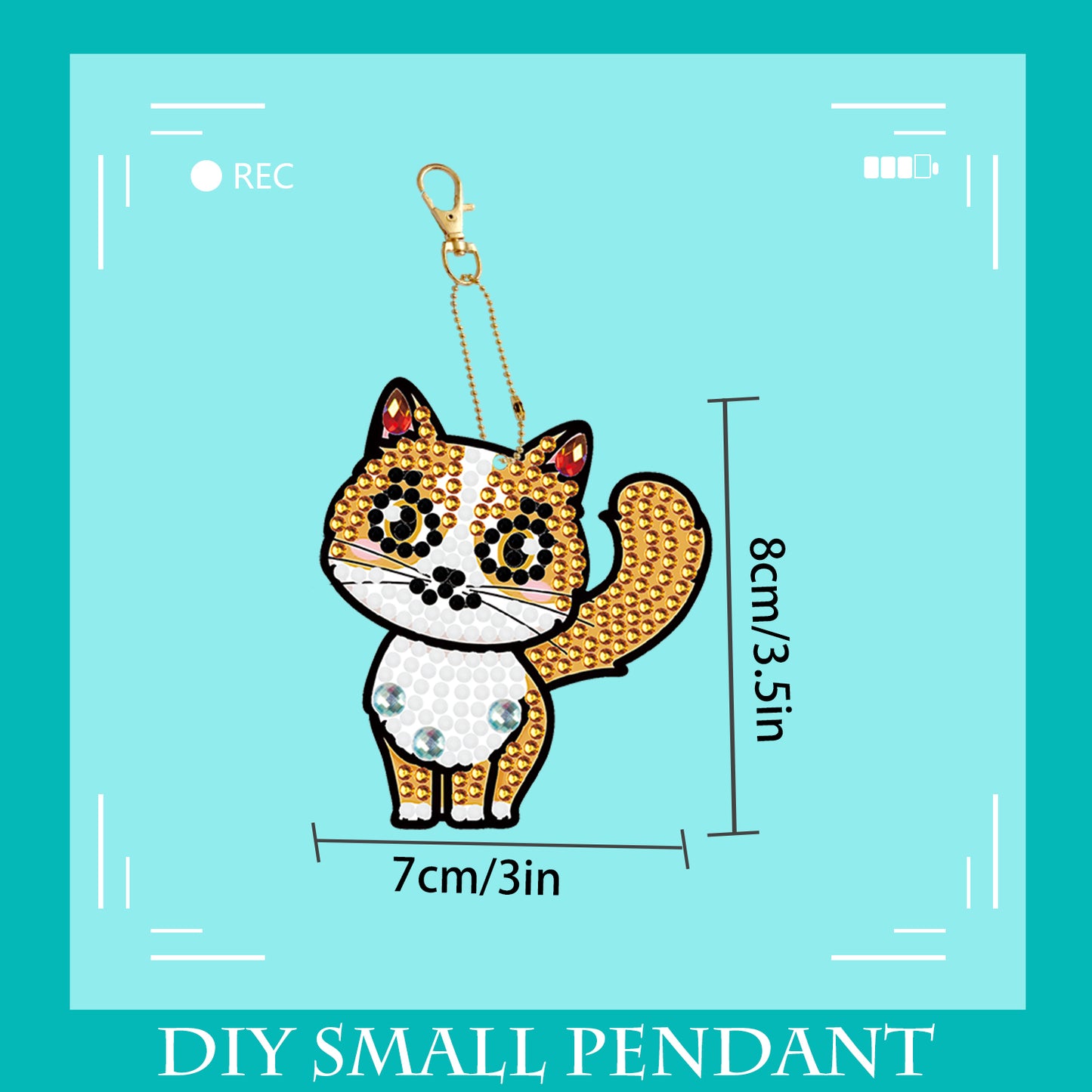 DIY keychain | Cat | Double-sided | Five Piece Set