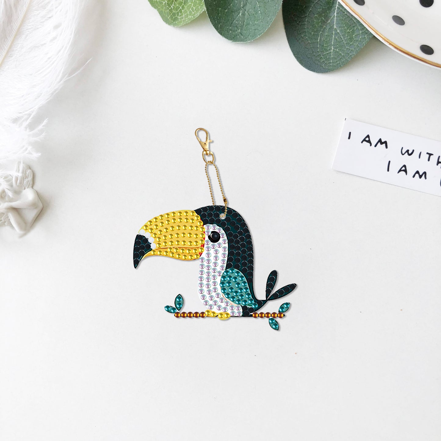 DIY keychain | Parrot | Double-sided | Five Piece Set