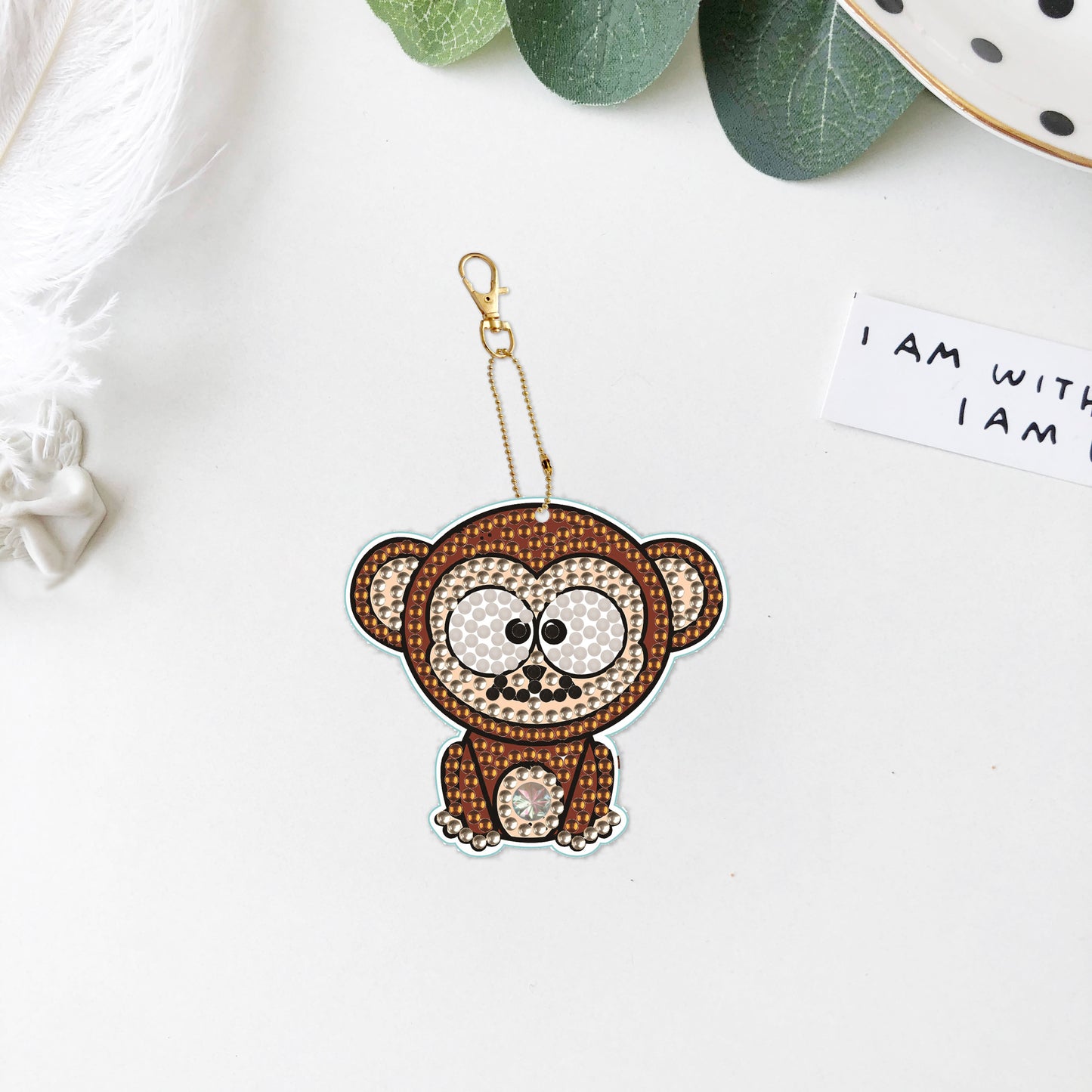 DIY keychain | Monkey | Double-sided | Five Piece Set