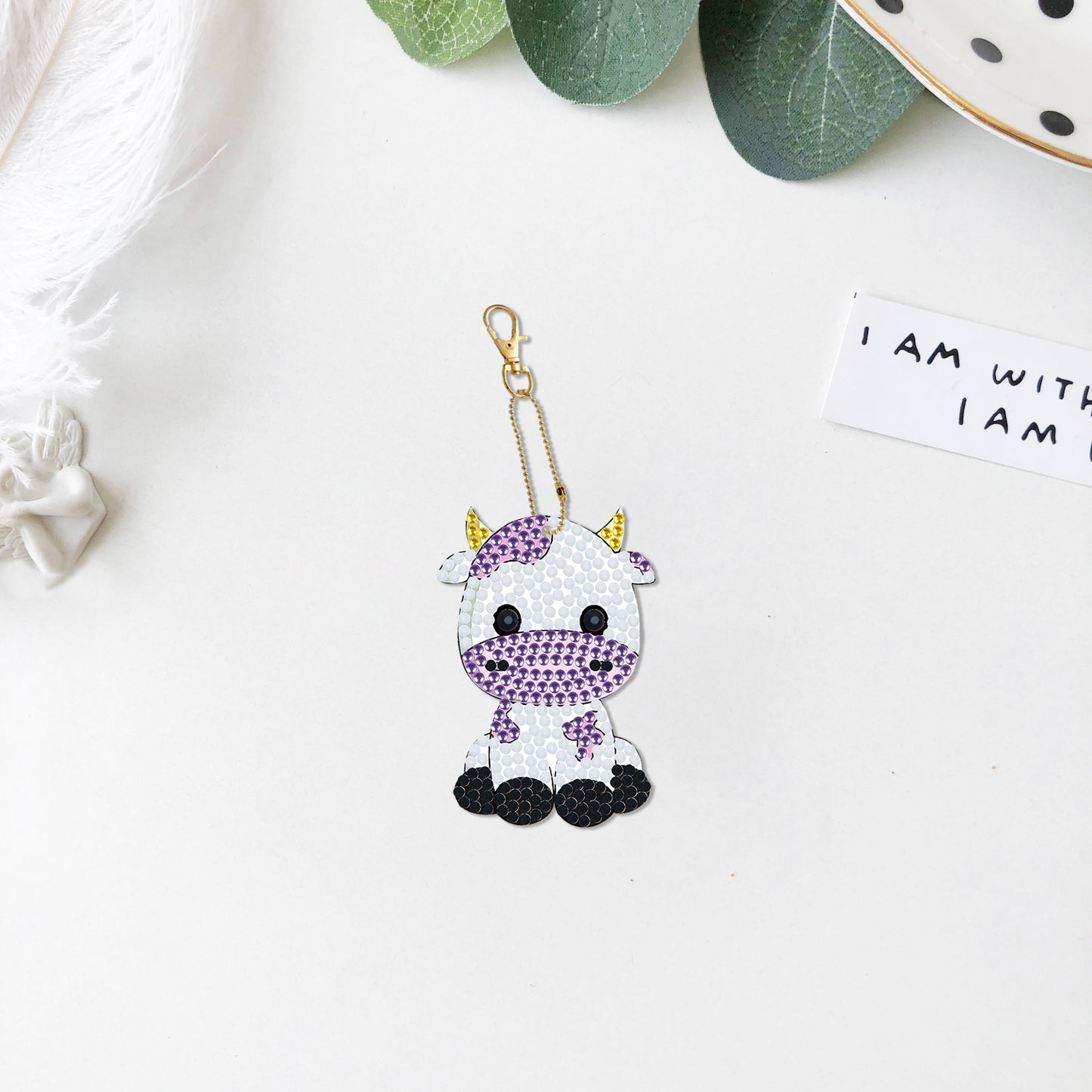 DIY keychain | Cow | Double-sided | Five Piece Set