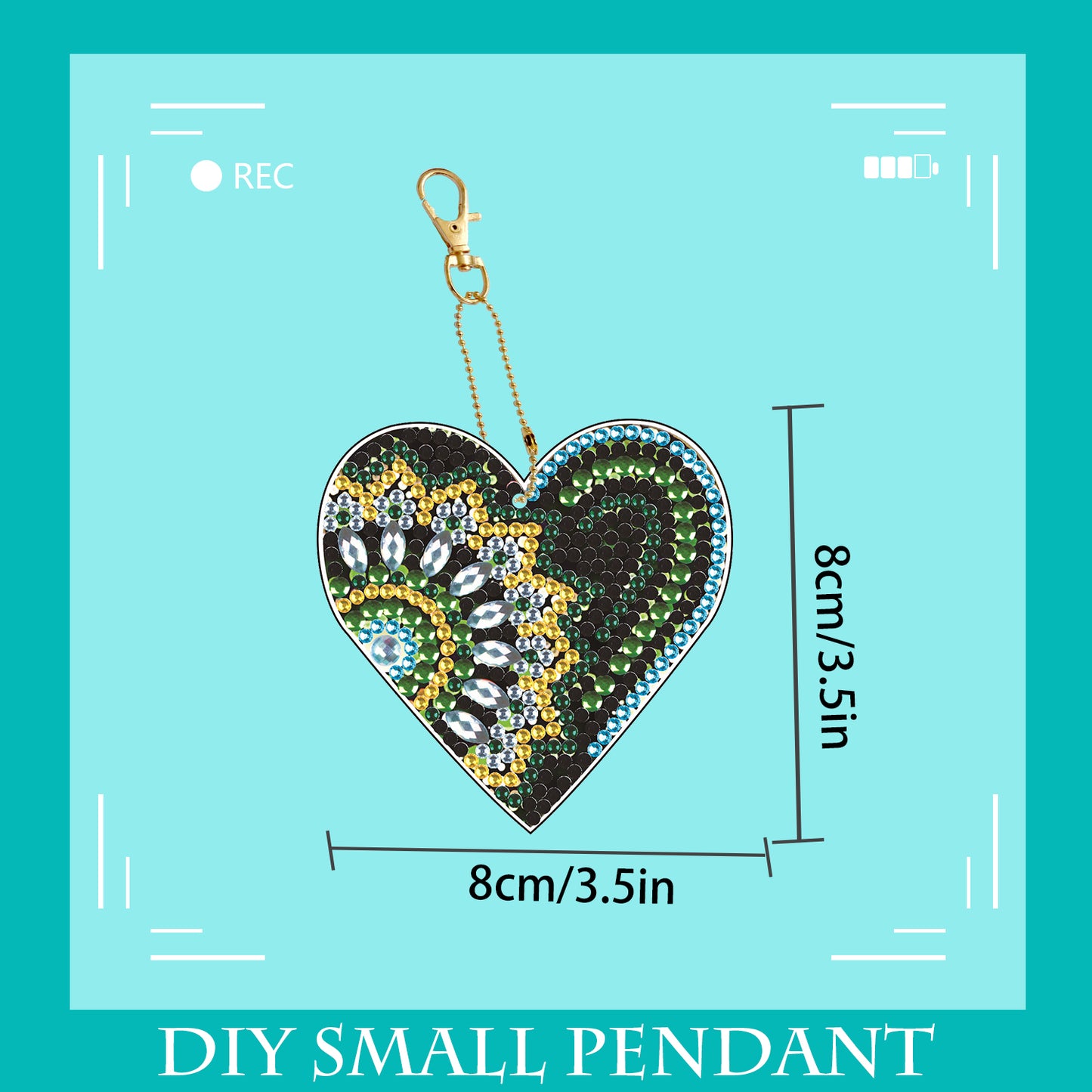 DIY keychain | Heart | Double-sided | Five Piece Set