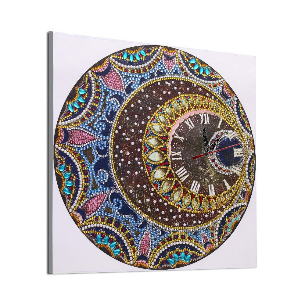 Mandala Flower Clock  | Special Shaped | Crystal Rhinestone  | Full Round Diamond Painting Kits